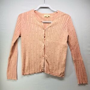 Sezane Peach Cardigan Sweater
